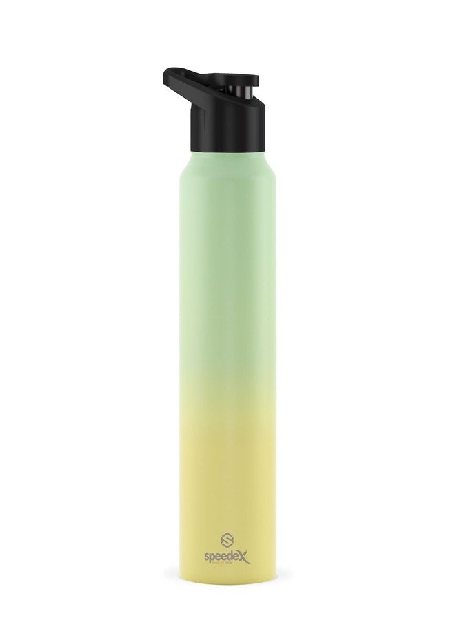 Speedex 1 Litre Stainless Steel Water Bottle - Dual Lemon-Green | Set of 2, Sipper Cap | 1000 ml Bottle for Kids, Girls, Boys, School, Adults, Office, Gym - Image 2